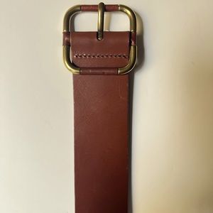 J. Crew Brown Leather With Gold Hardware NWT Size M